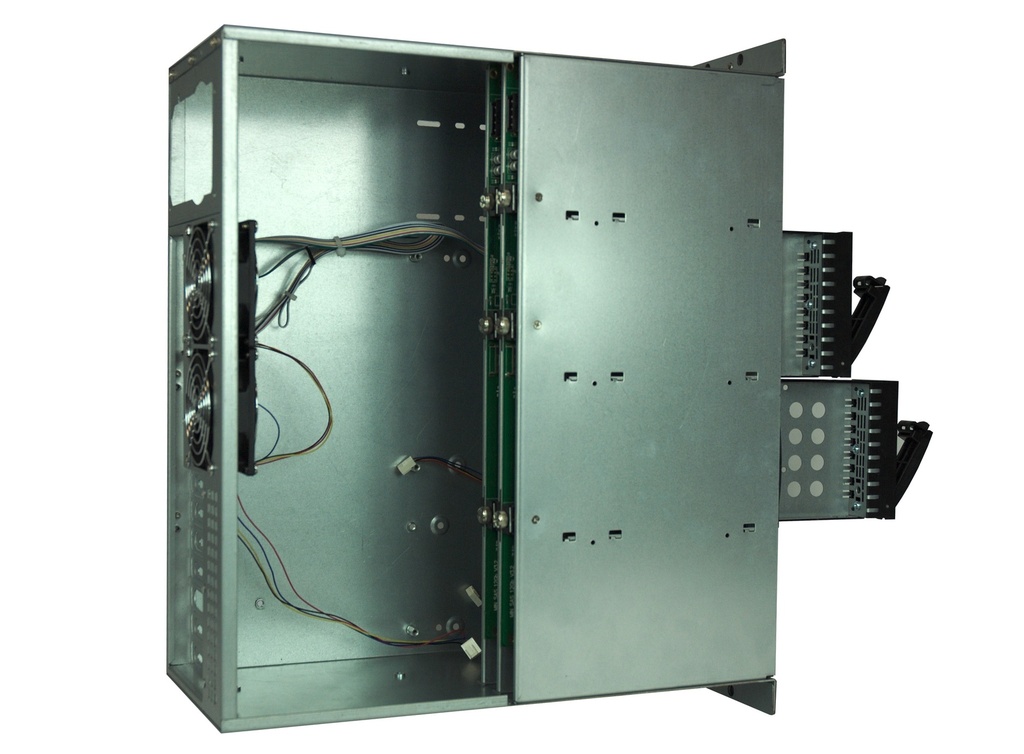 Boîtier Rack 19" 4U profondeur 40 cm 8 baies 3,5"  
